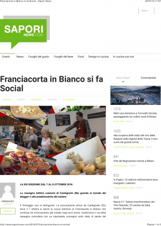 Franciacorta in Bianco si fa social - saporinews