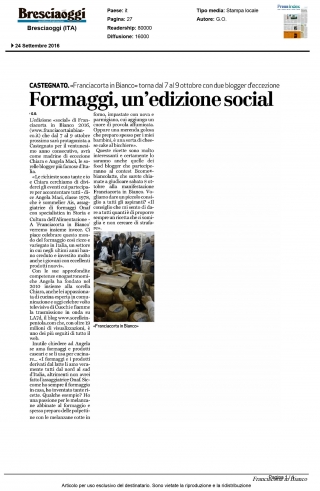 Formaggi, un&#039;edizione social - Bresciaoggi
