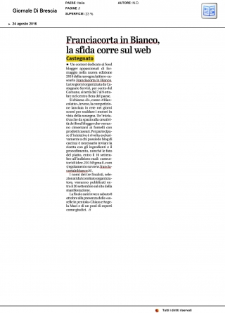 Franciacorta in Bianco, la sfida corre sul web - Giornale di Brescia