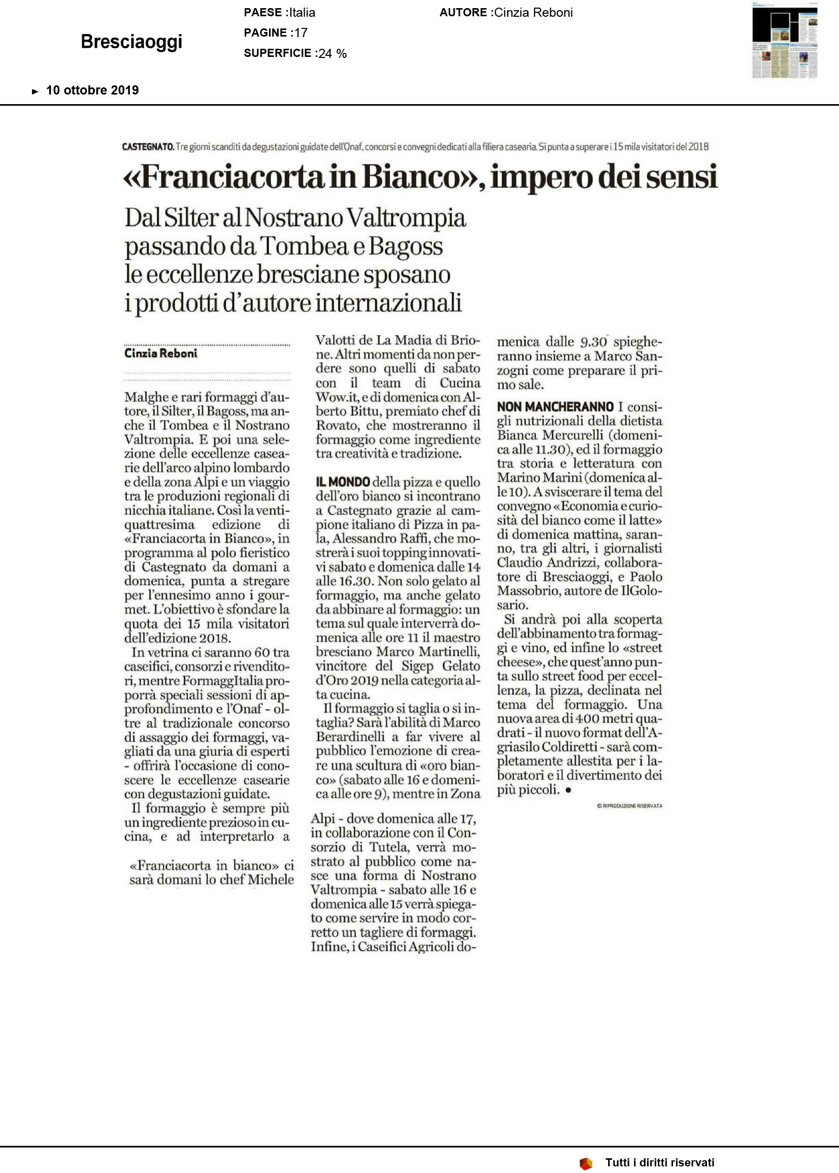 bresciaoggi 10 ottobre 2