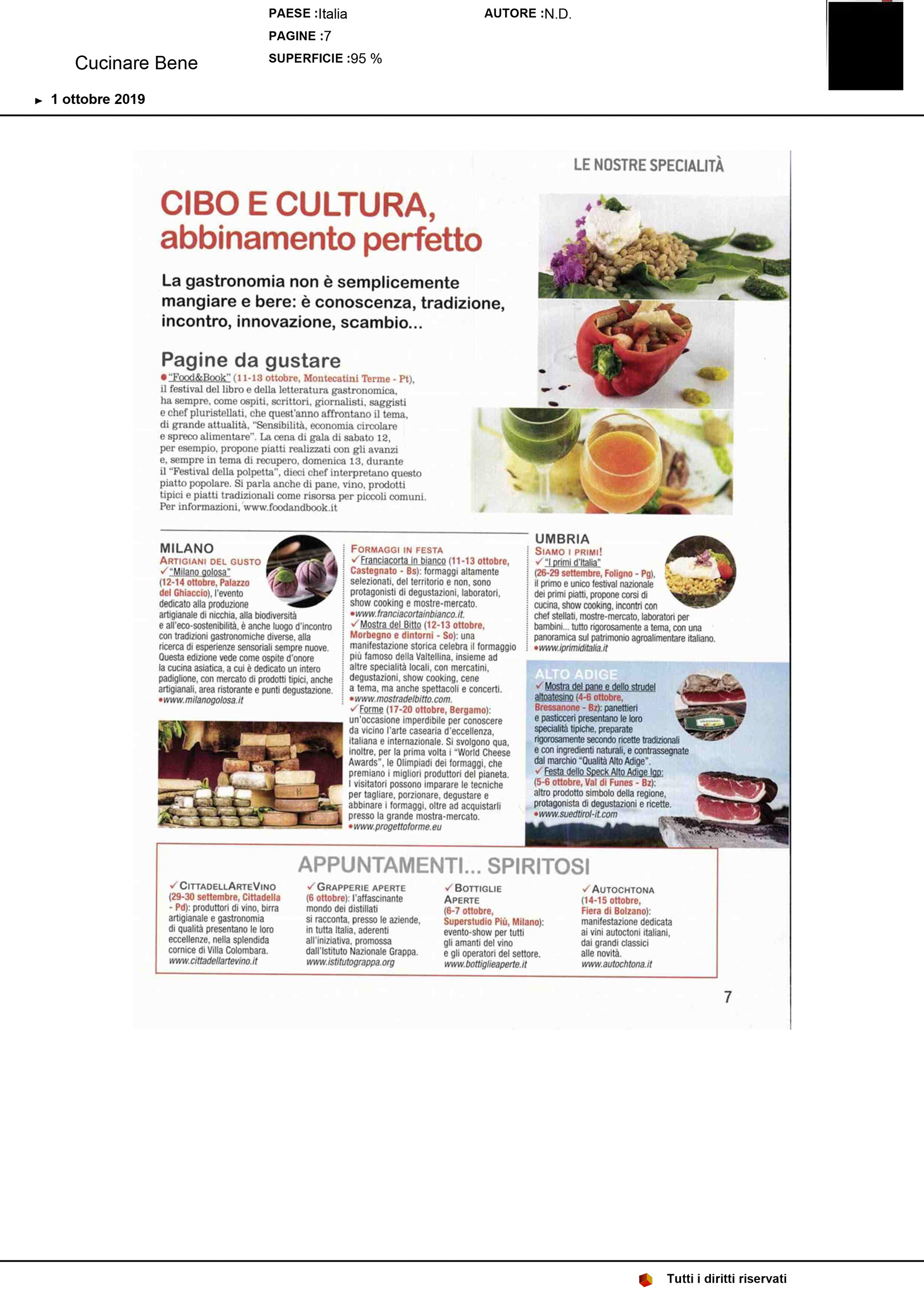cucinare bene 1 ottobre