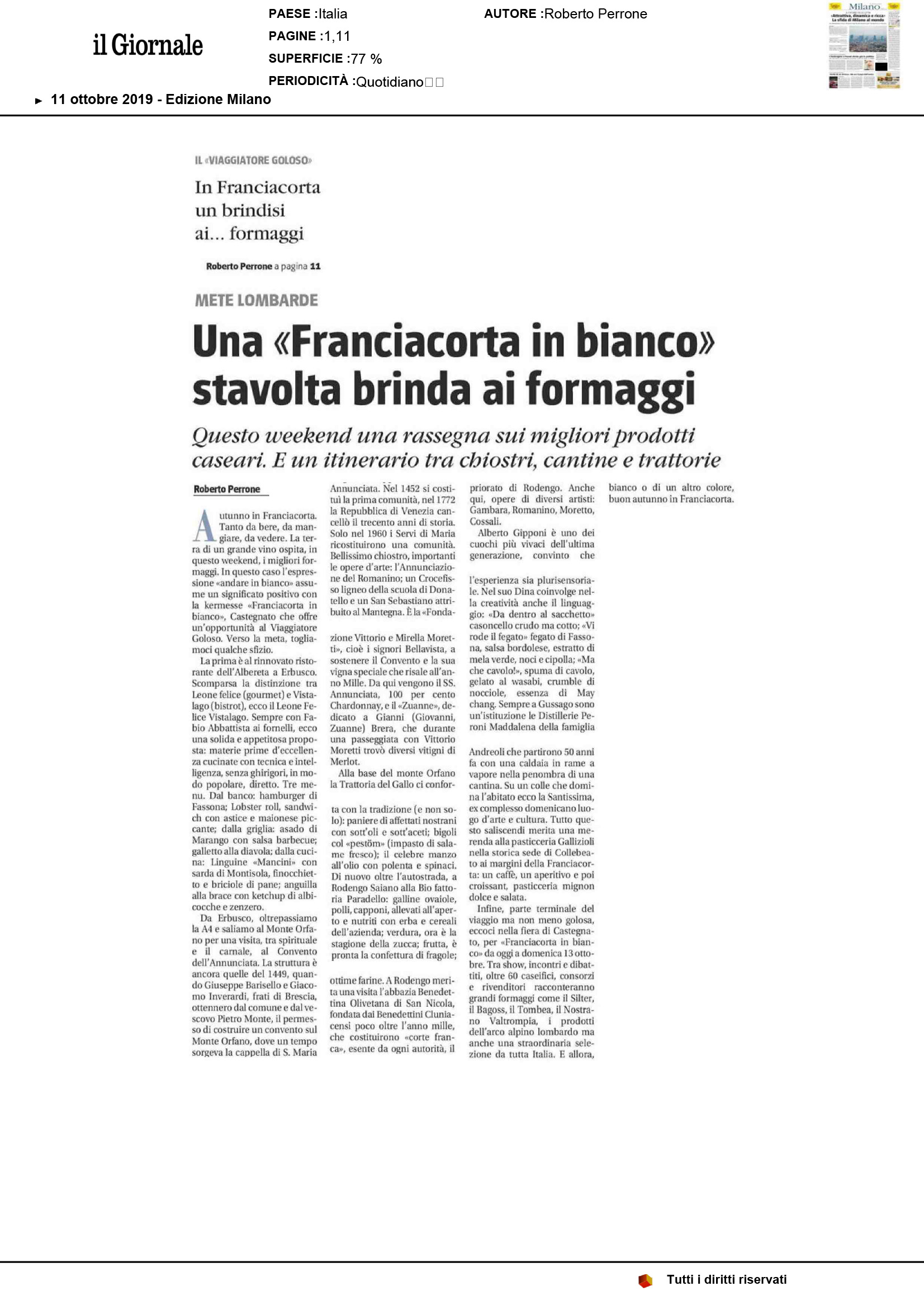 il giornale 11 ottobre