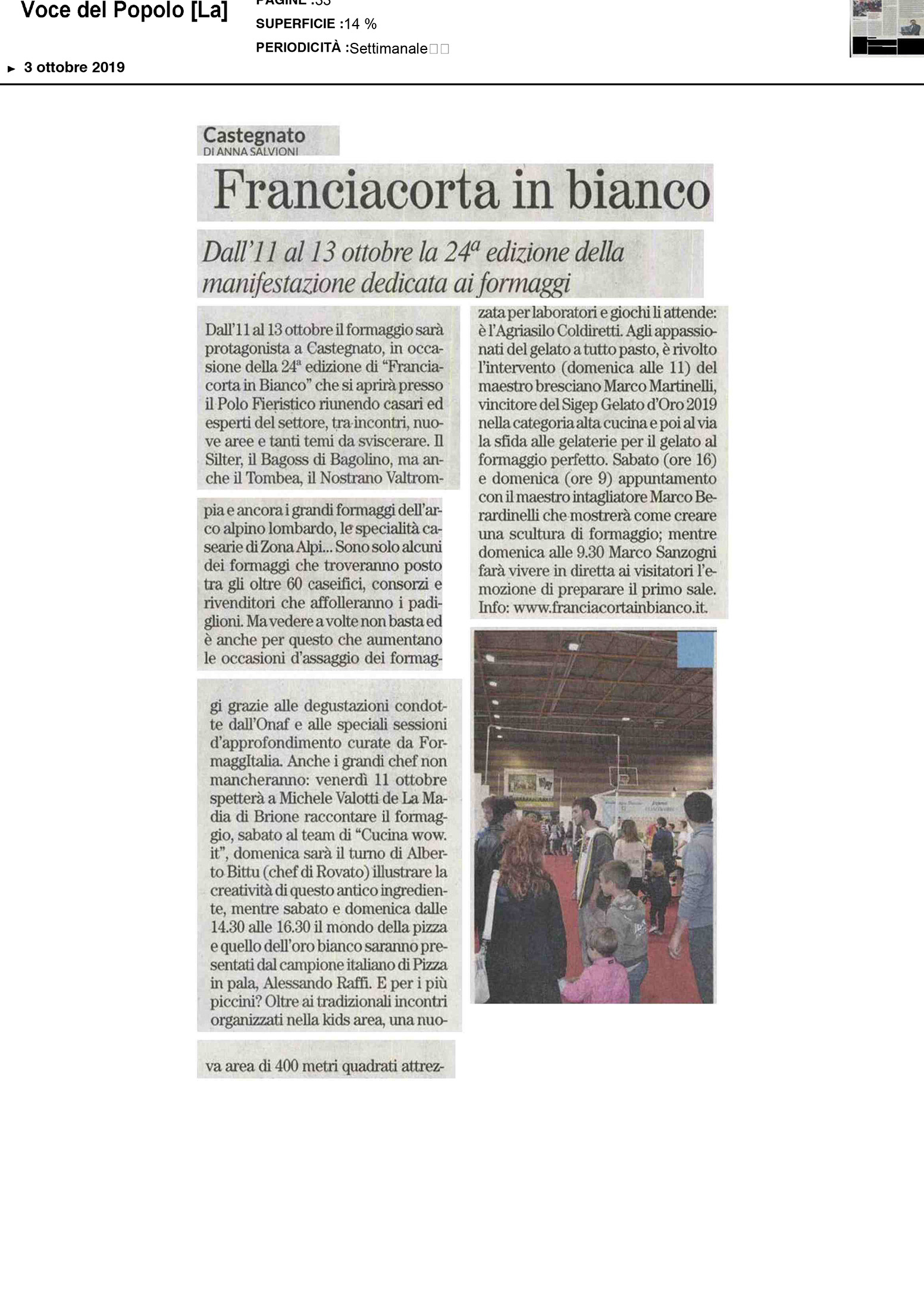la voce del popolo 3 ottobre