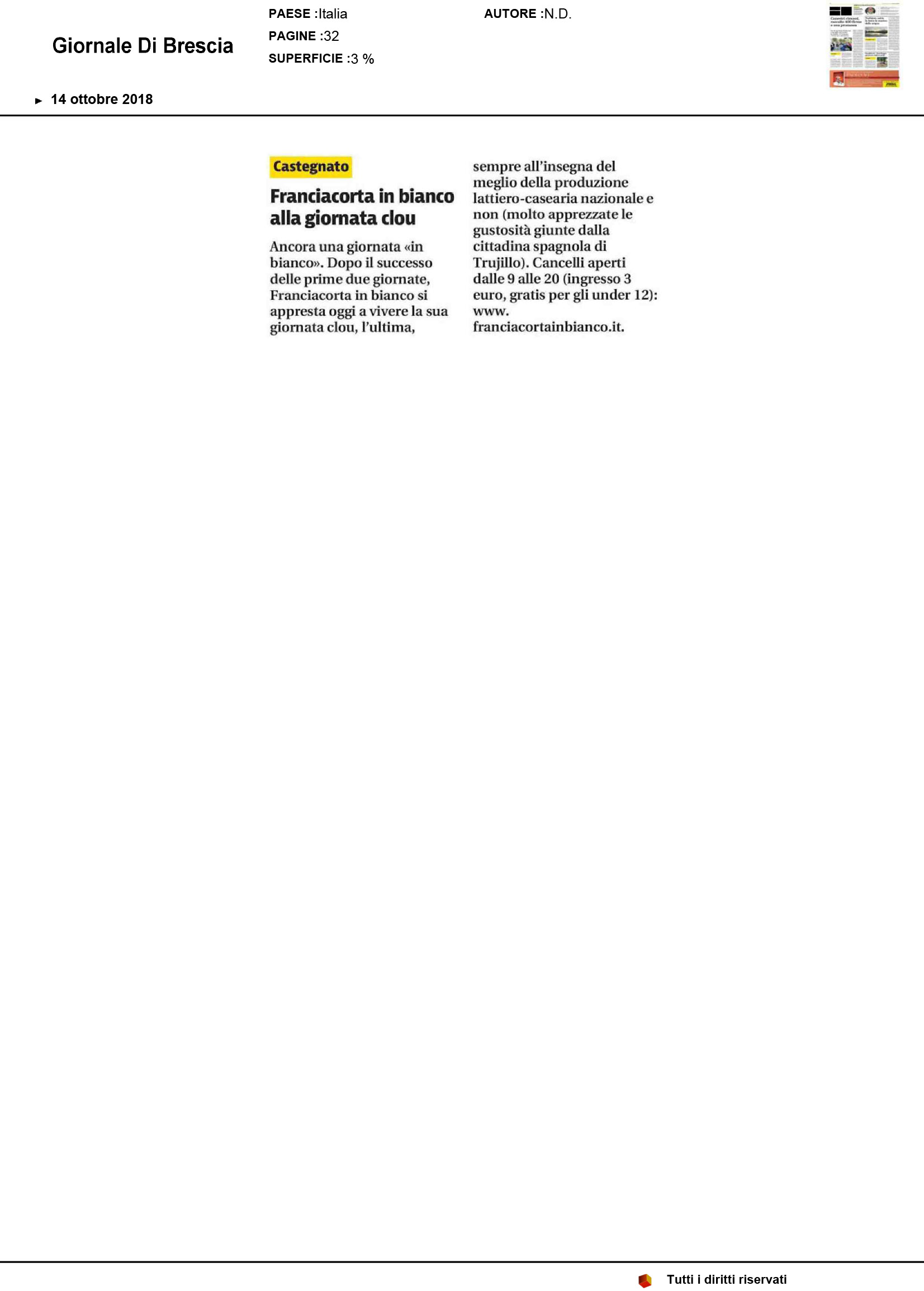 quot Giornale Di Brescia 20181014