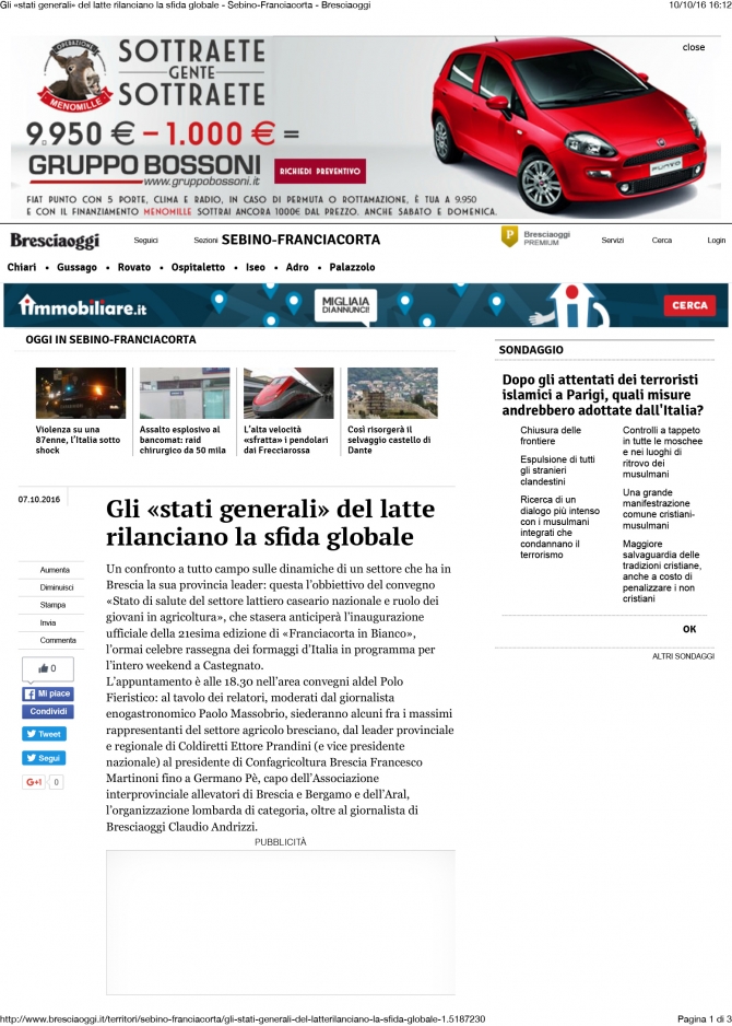 Gli 'stati generali' del latte rilanciano la sfida globale
