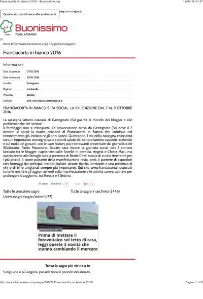 Franciacorta in Bianco 2016