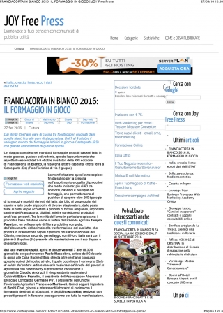 Franciacorta in Bianco 2016: il formaggio in gioco