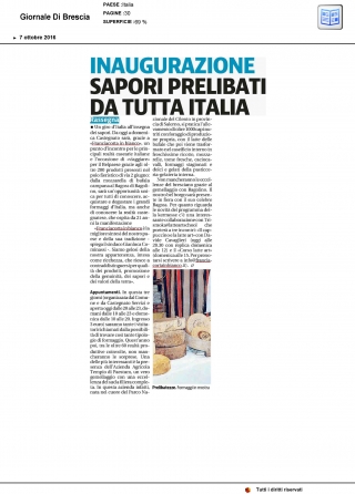 Inaugurazione sapori prelibati da tutta Italia - Giornale di Brescia