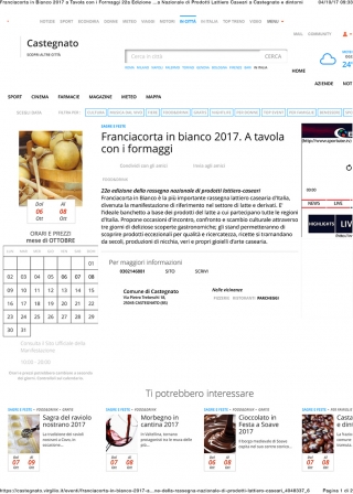 Da "Castegnato" - Franciacorta in Bianco 2017. A tavola con i formaggi