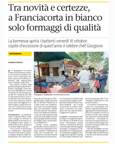 Tra novit&agrave; e certezze, Franciacorta in Bianco solo formaggi di qualit&agrave;