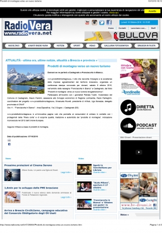 Prodotti di montagna verso un nuovo turismo - Radiovera.net