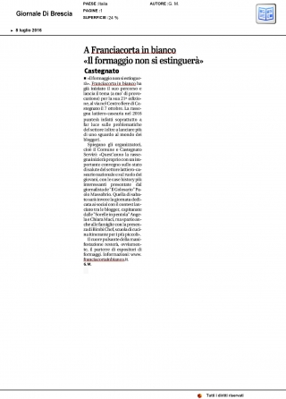 A Franciacorta in Bianco 'il formaggio non si estinguer&agrave;' - Giornale di Brescia