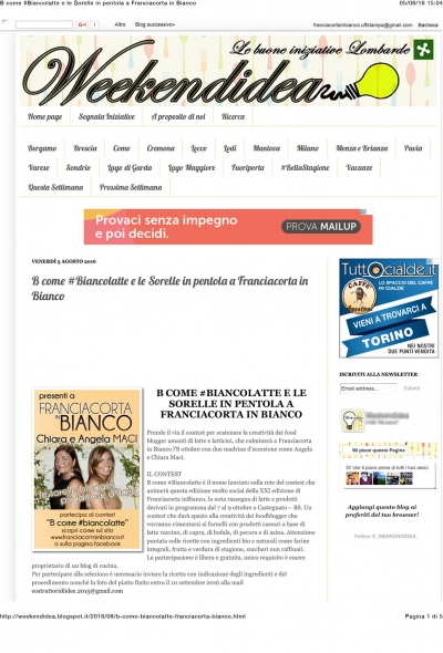 B come Biancolatte e le sorelle in pentola a Franciacorta in Bianco - weekendidea