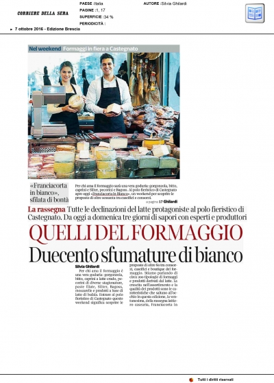 Quelli del formaggio. Duecento sfumature di bianco - Corriere della Sera
