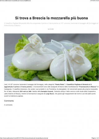 Si trova a Brescia la mozzarella pi&ugrave; buona - quibrescia.it