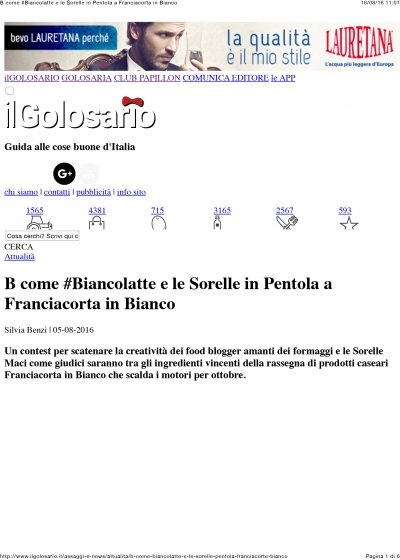 B come Biancolatte e le Sorelle in Pentola a Franciacorta in Bianco - Il Golosario