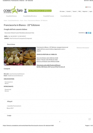 Da "Cose da fare" - Franciacorta in Bianco 22esima edizione