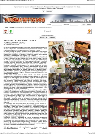 Franciacorta in Bianco 2016: il formaggio in gioco - Informatutto.info