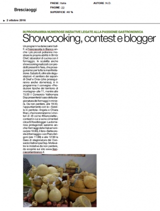 Showcooking, contest e blogger - Bresciaoggi