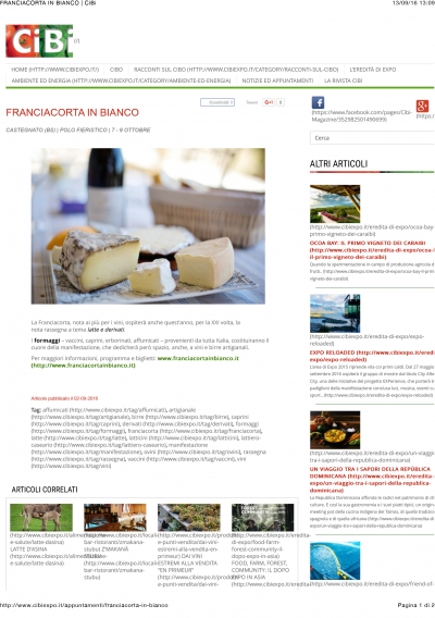 Franciacorta in Bianco - Cibiexpo