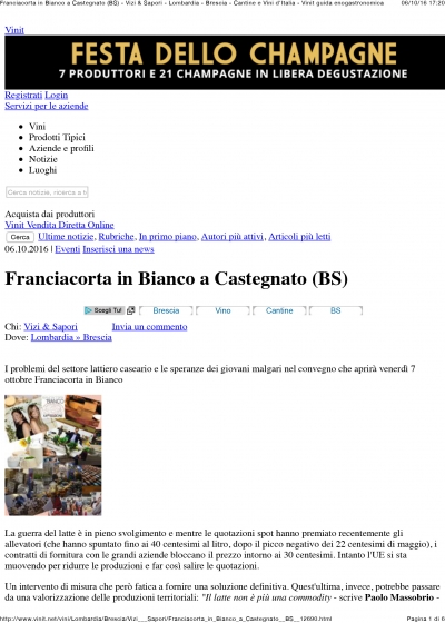 Franciacorta in Bianco a Castegnato - Vinit